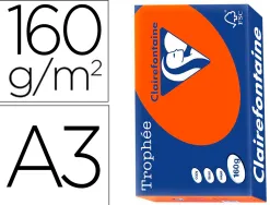 Papier clairefontaine multifonction laser couleur trophe a3 160g/m2 rouge parfaite opacite paquet 250
