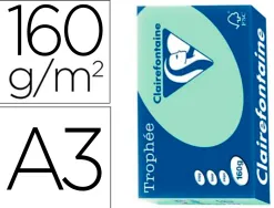 Papier clairefontaine multifonction laser couleur trophe a3 160g vert parfaite opacite paquet 250 feuilles