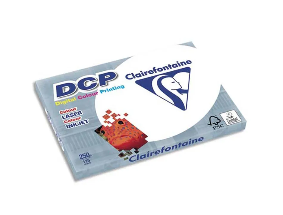 Papier clairefontaine multifonction laser couleur dcp haute qualite a3 250g/m2 blanc parfaite opacite paquet