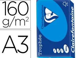 Papier clairefontaine multifonction laser couleur trophe a3 160g/m2 turquoise parfaite opacite paquet 250