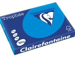 Papier clairefontaine multifonction laser couleur trophe a3 160g/m2 turquoise parfaite opacite paquet 250