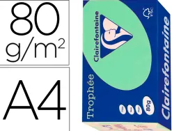 Papier clairefontaine multifonction laser couleur trophe a4 80g/m2 vert nature parfaite opacite paquet 500