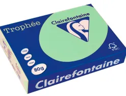 Papier clairefontaine multifonction laser couleur trophe a4 80g/m2 vert nature parfaite opacite paquet 500