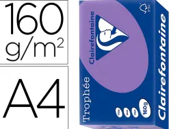 Papier clairefontaine multifonction laser couleur trophe a4 160g/m2violine parfaite opacite paquet 250