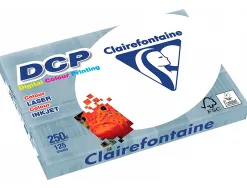 Papier clairefontaine multifonction laser couleur dcp a4 250g/m2 blanc satiné parfaite opacité 125 feuilles