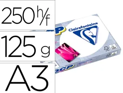 Papier clairefontaine multifonction laser couleur dcp sr a3+ dcp 250g m2 blanc paquet 125 feuilles