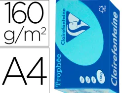 Papier clairefontaine multifonction laser couleur trophe a4 160g/m2 alizee bleu parfaite opacite paquet 250