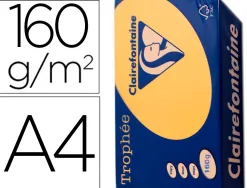 Papier clairefontaine multifonction couleur trophe a4 160g/m2bouton d'or parfaite opacite paquet 250