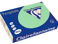 Papier clairefontaine multifonction laser couleur trophe a3 160g/m2 vert nature parfaite opacite paquet 250