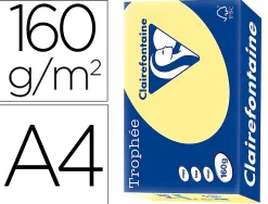 Papier clairefontaine multifonction laser couleur trophe a4 160g/m2 jonquille parfaite opacite paquet 250