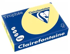 Papier clairefontaine multifonction laser couleur trophe a3 160g/m2 jonquille parfaite opacite paquet 250