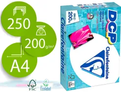 Papier clairefontaine multifonction laser couleur dcp a4 200g/m2 coloris blanc satine - ramette de 250