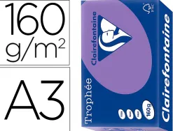 Papier clairefontaine multifonction laser couleur trophe a3 160g/m2 violine parfaite opacite paquet 250