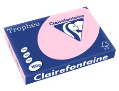 Papier clairefontaine multifonction laser cloueur trophe a3 160g/m2 rose parfaite opacite paquet 250