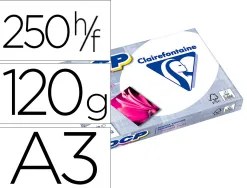 Papier clairefontaine multifonction laser couleur dcp sra3 120g/m2 blanc paquet 250 feuilles