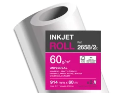 Papier clairefontaine plan extra blanc largeur 60mx914mm 60g application jet d'encre qualite photo bobine