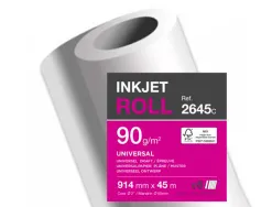 Papier clairefontaine plan extra blanc largeur 45mx914mm 90g application jet d'encre qualite photo bobine