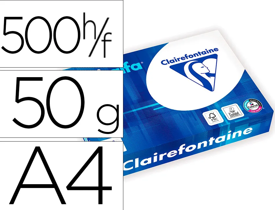 Papier clairefontaine smartprint haute qualite blancheur pour ecriture a4 50g blanc paquet 500 feuilles
