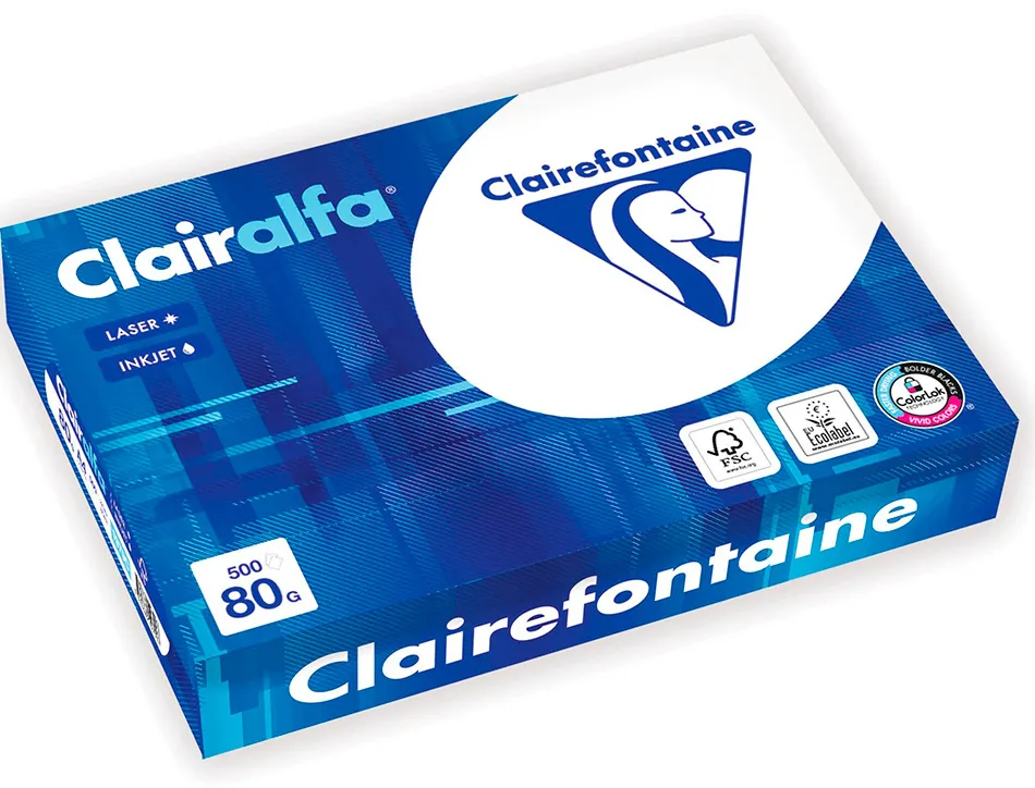 Papier clairefontaine smartprint haute qualite blancheur pour ecriture a4 50g blanc paquet 500 feuilles