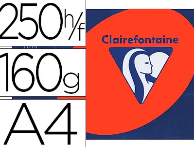 Papier couleur clairefontaine trophée multifonction a4 160g/m2 couleurs intenses rouge cardinal paquet 250 feuilles