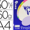 Papier couleur clairefontaine trophée personal paper pack a4 160g/m2 lilas paquet 50 feuilles unicolores