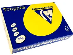 Papier couleur clairefontaine trophée multifonction a3 80g/m2 jaune canari paquet 500 feuilles