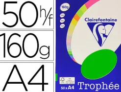 Papier couleur clairefontaine trophée personal paper pack a4 160g/m2 vert menthe 50 feuilles couleurs intenses