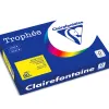 Papier couleur clairefontaine trophée multifonction a4 80g/m2 couleurs intenses jaune soleil paquet 500 feuilles