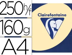 Papier couleur clairefontaine trophée multifonction a4 160g/m2 jaune canari paquet 250 feuilles