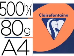 Papier couleur clairefontaine trophée multifonction a4 80g/m2 couleurs vives clémentine paquet 500 feuilles