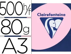Papier couleur clairefontaine trophée multifonction a3 80g/m2 rose pastel paquet 500 feuilles