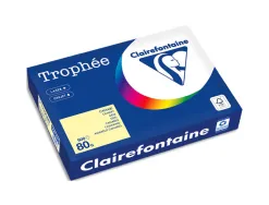 Papier couleur clairefontaine trophée multifonction a4 80g/m2 jaune canari paquet 500 feuilles