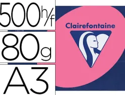 Papier couleur clairefontaine trophée multifonction a3 80g/m2 couleurs intenses rose fuchsia paquet 500 feuilles
