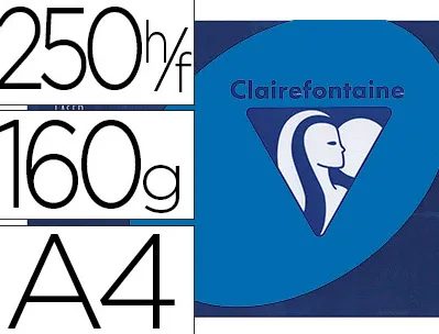 Papier couleur clairefontaine trophée multifonction a4 160g/m2 couleurs intenses bleu turquoise paquet 250 feuilles