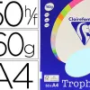 Papier couleur clairefontaine trophée personal paper pack a4 160g/m2 bleu pastel paquet 50 feuilles unicolores