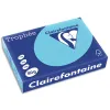 Papier couleur clairefontaine trophée multifonction a4 80g/m2 couleurs vives bleu alizé paquet 500 feuilles
