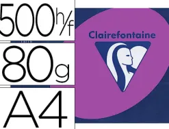 Papier couleur clairefontaine trophée multifonction a4 80g/m2 couleurs intenses violine paquet 500 feuilles