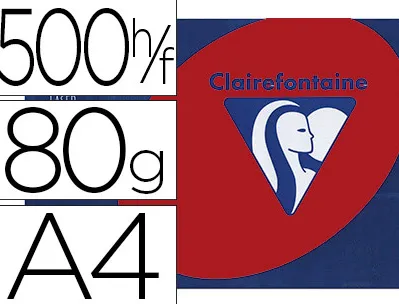 Papier couleur clairefontaine trophée multifonction a4 80g/m2 couleurs intenses rouge groseille paquet 500 feuilles