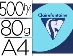 Papier couleur clairefontaine trophée multifonction a4 80g/m2 couleurs vives bleu vif paquet 500 feuilles