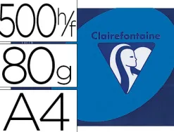 Papier couleur clairefontaine trophée multifonction a4 80g/m2 couleurs intenses bleu turquoise paquet 500 feuilles