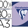 Papier couleur clairefontaine trophée multifonction a3 80g/m2 couleurs vives lilas paquet 500 feuilles