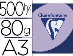 Papier couleur clairefontaine trophée multifonction a3 80g/m2 couleurs vives lilas paquet 500 feuilles