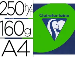 Papier couleur clairefontaine trophée multifonction a4 160g/m2 couleurs intenses vert menthe paquet 250 feuilles