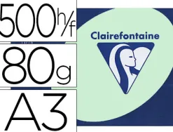 Papier couleur clairefontaine trophée multifonction a3 80g/m2 vert pastel paquet 500 feuilles