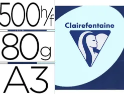 Papier couleur clairefontaine trophée multifonction a3 80g/m2 couleurs vives bleu alizé paquet 500 feuilles