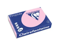 Papier couleur clairefontaine trophée multifonction a4 80g/m2 rose pastel paquet 500 feuilles