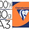 Papier couleur clairefontaine trophée multifonction a3 80g/m2 couleurs vives clémentine paquet 500 feuilles