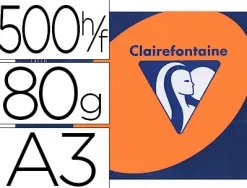 Papier couleur clairefontaine trophée multifonction a3 80g/m2 couleurs vives clémentine paquet 500 feuilles