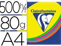 Papier couleur clairefontaine trophée multifonction a4 80g/m2 couleurs assorties intenses paquet 500 feuilles