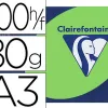 Papier couleur clairefontaine trophée multifonction a3 80g/m2 couleurs vives vert golf paquet 500 feuillles